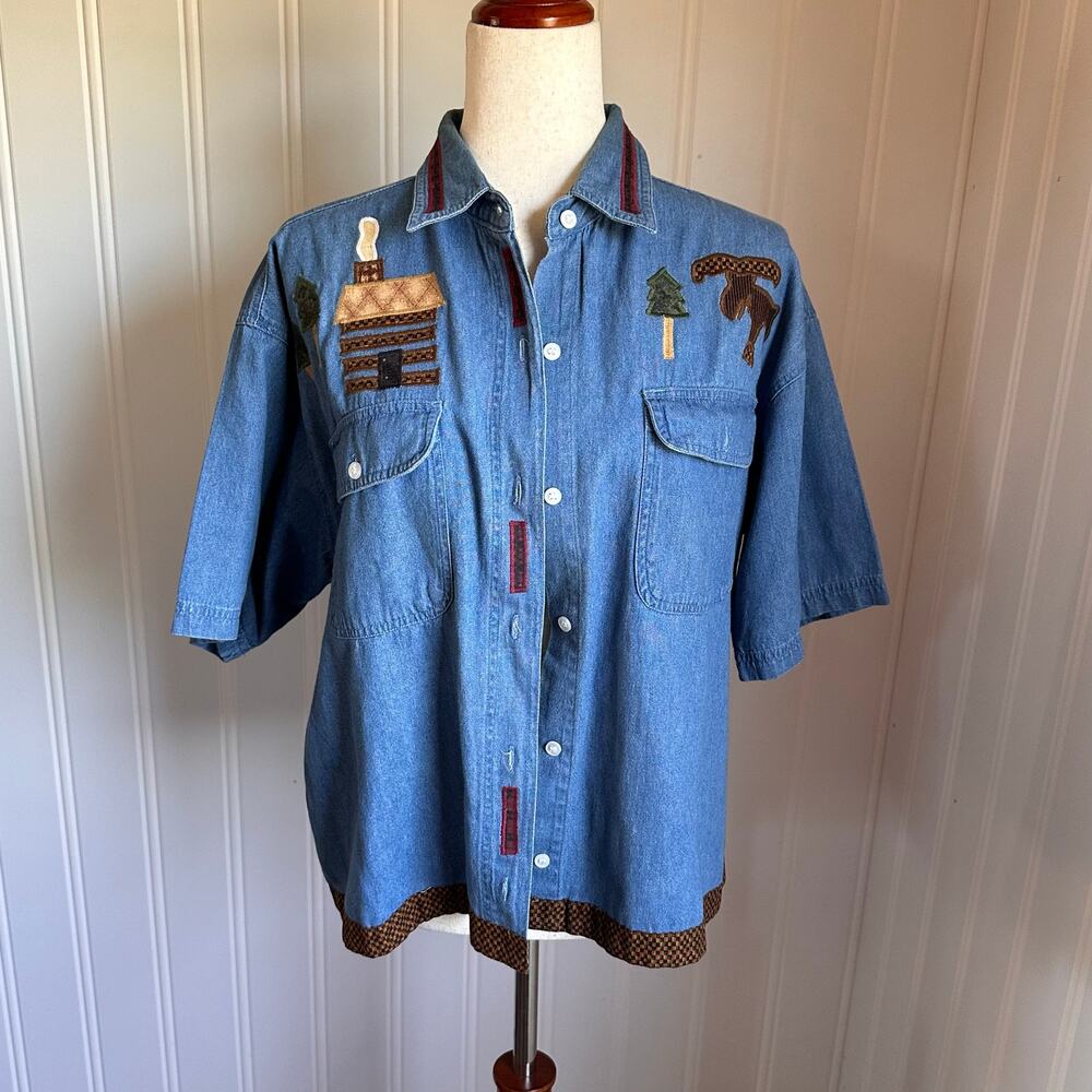 Vintage 90s Denim Top L